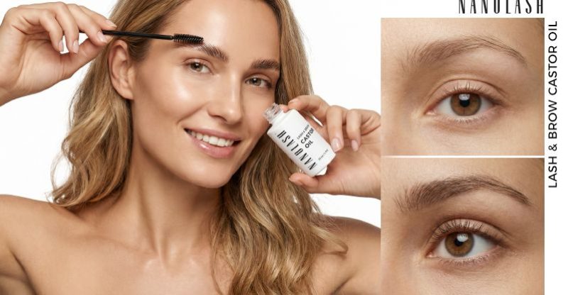 óleo de rícino Nanolash para pestanas e sobrancelhas